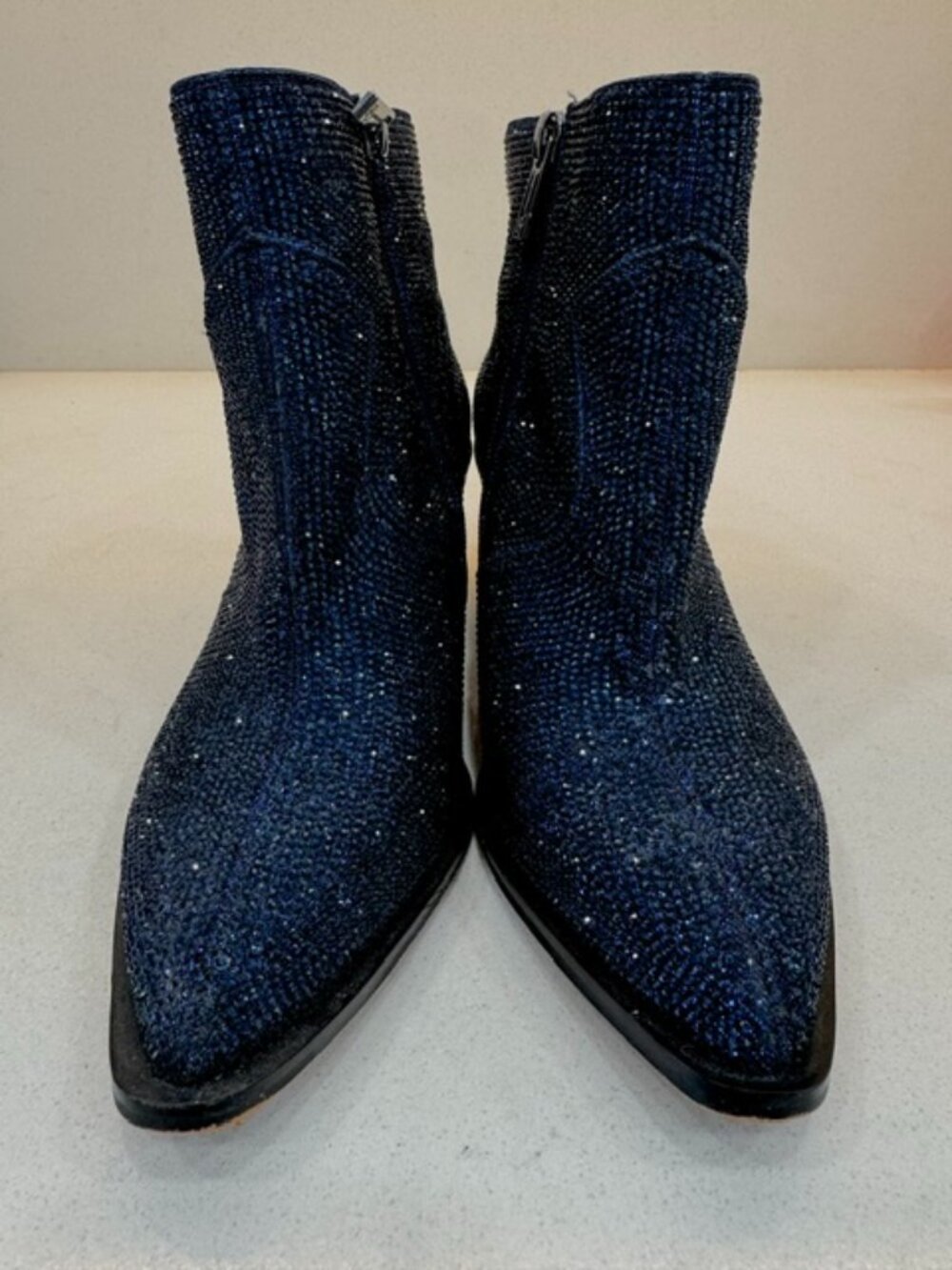Jessica Simpson "Zalor" Rhinestone Ankle Boot sz 6 Midnight Blue